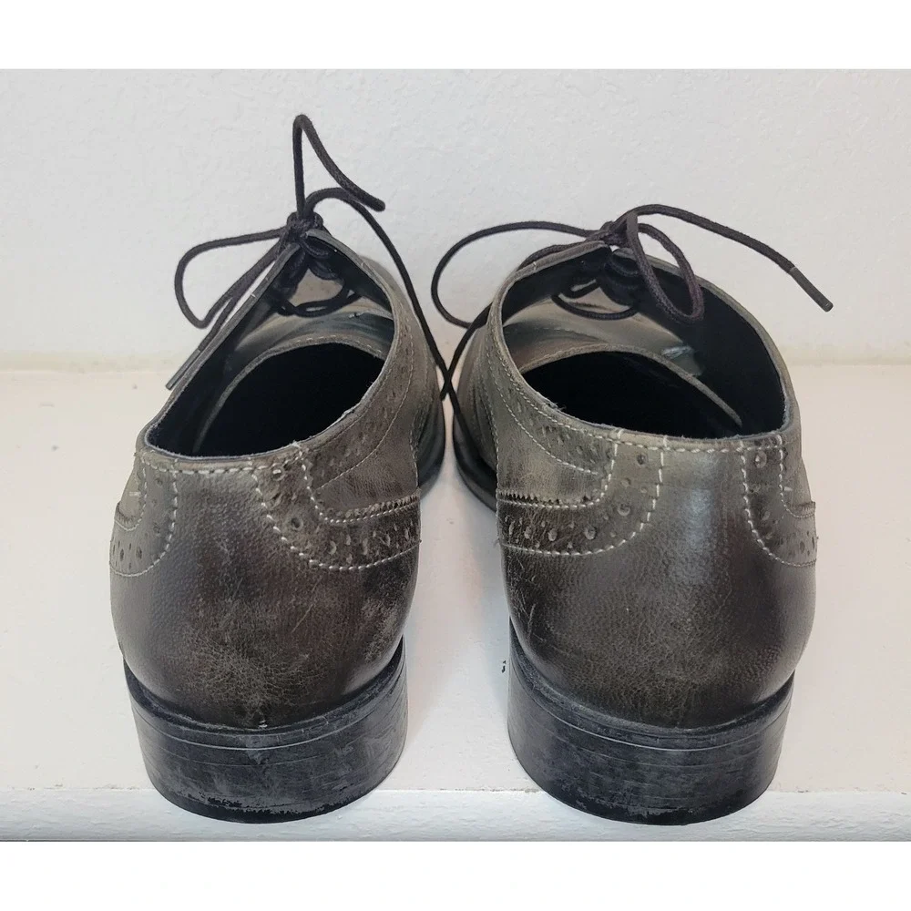 Men's Oxford Shoes Hush Puppies Shepsky Wingtip Olive Green Size 10 -Read